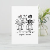 Biker-Motorrad-Hochzeit Einladung (Stehend Vorderseite)