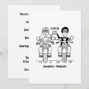 Biker-Motorrad-Hochzeit Einladung