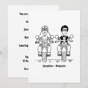 Biker-Motorrad-Hochzeit Einladung
