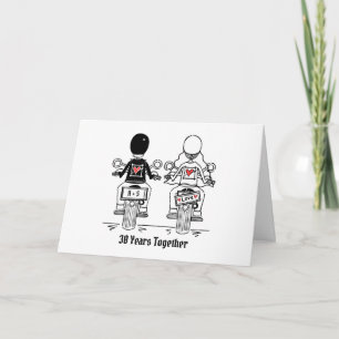 Biker-Motorrad-Hochzeit-Jubiläum Karte