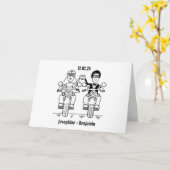 Biker-Motorrad-Hochzeit Karte (Gelbe Blume)