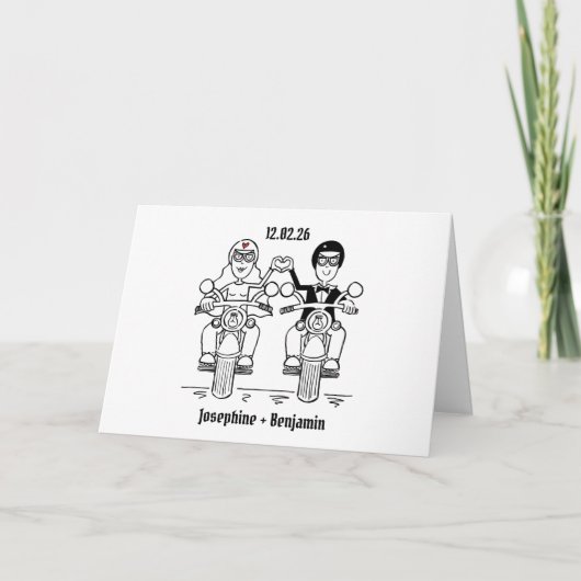 Biker-Motorrad-Hochzeit Karte (Vorderseite)