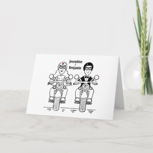 Biker-Motorrad-Hochzeit Karte (Vorderseite)