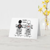 Biker-Motorrad-Hochzeit Karte (Gelbe Blume)