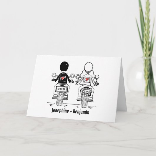 Biker-Motorrad-Hochzeit Karte (Vorderseite)