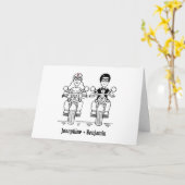 Biker-Motorrad-Hochzeit Karte (Gelbe Blume)