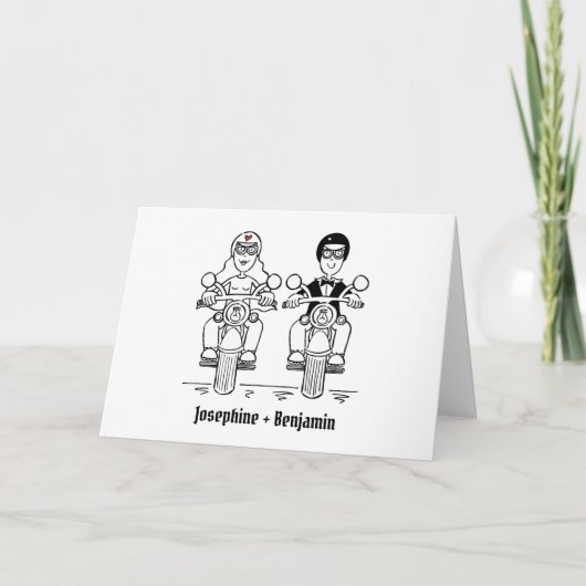 Biker-Motorrad-Hochzeit Karte (Vorderseite)