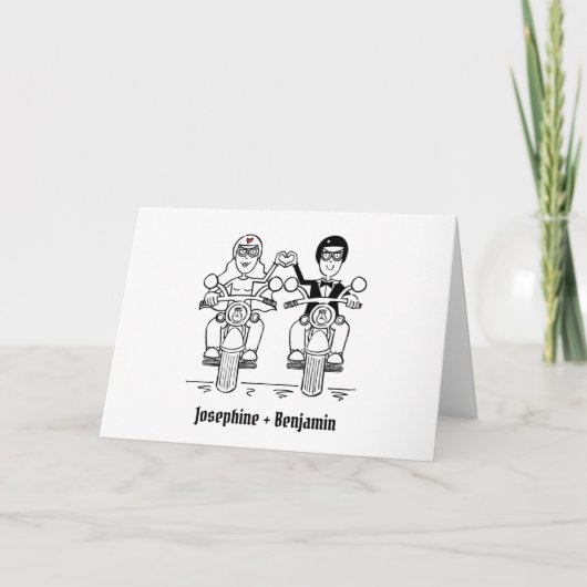 Biker-Motorrad-Hochzeit Karte (Vorderseite)