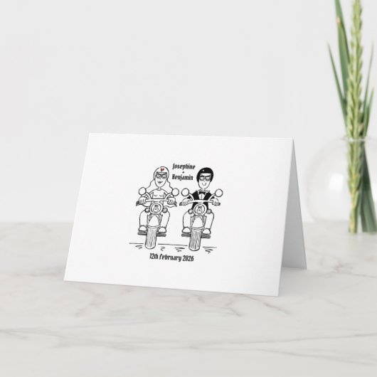 Biker-Motorrad-Hochzeit Karte (Vorderseite)