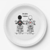 Biker-Motorrad-Hochzeit Pappteller (Vorderseite)