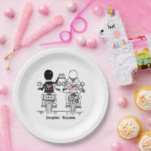 Biker-Motorrad-Hochzeit Pappteller (Party)