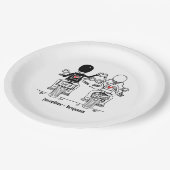 Biker-Motorrad-Hochzeit Pappteller (Schrägansicht)