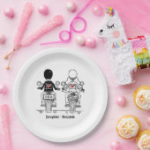 Biker-Motorrad-Hochzeit  Pappteller (Party)