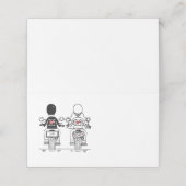Biker-Motorrad-Hochzeit Platzkarte (Außenseite Aufgefaltet)