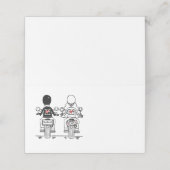 Biker-Motorrad-Hochzeit Platzkarte (Außenseite Aufgefaltet)