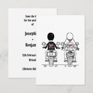 Biker Motorrad Hochzeit Save The Date