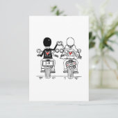 Biker Motorrad-Hochzeit Save The Date (Stehend Vorderseite)
