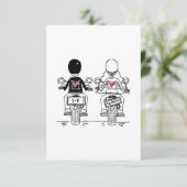 Biker-Motorrad-Hochzeit Save The Date (Stehend Vorderseite)
