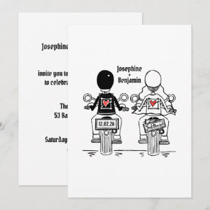 Biker-Motorrad-Hochzeitsabendempfang Einladung