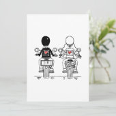 Biker-Motorrad-Hochzeitsabendempfang Einladung (Stehend Vorderseite)