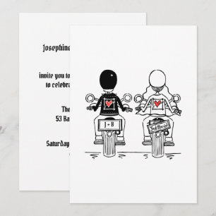 Biker-Motorrad-Hochzeitsabendempfang Einladung