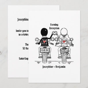 Biker-Motorrad-Hochzeitsabendempfang Einladung