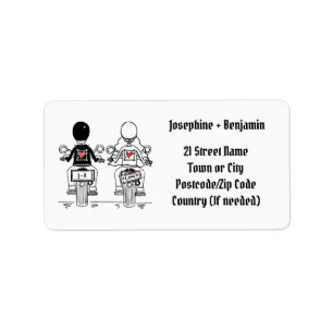 Biker-Motorrad-Hochzeitsadresse Adressaufkleber