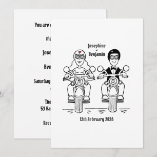 Biker-Motorrad-Hochzeitseinladung Einladung