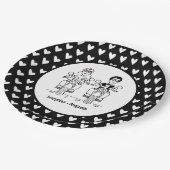 Biker-Motorrad-Hochzeitsfeier Pappteller (Schrägansicht)