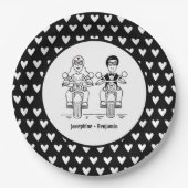 Biker-Motorrad-Hochzeitsfeier Pappteller (Vorderseite)