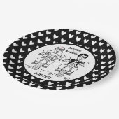 Biker-Motorrad-Hochzeitsfeier Pappteller (Schrägansicht)