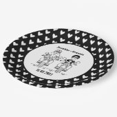 Biker-Motorrad-Hochzeitsfeier Pappteller (Schrägansicht)