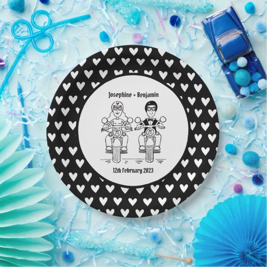 Biker-Motorrad-Hochzeitsfeier Pappteller (Party)