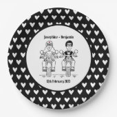 Biker-Motorrad-Hochzeitsfeier Pappteller (Vorderseite)