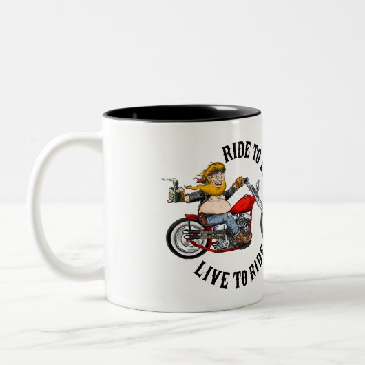 Biker Motorradfahrer Zweifarbige Tasse (Links)