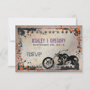 Biker oder Motorrad-Hochzeit RSVP Antwortkarte Lil Karte