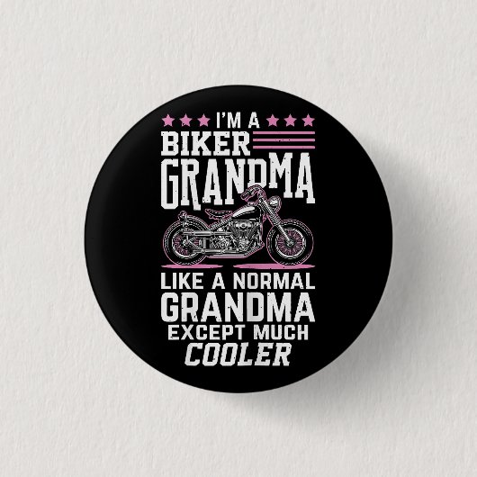 Biker Oma - Motorrad Oma Biker Oma Button (Vorderseite)