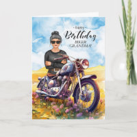 Biker Oma Motorrad Wildblume Geburtstag
