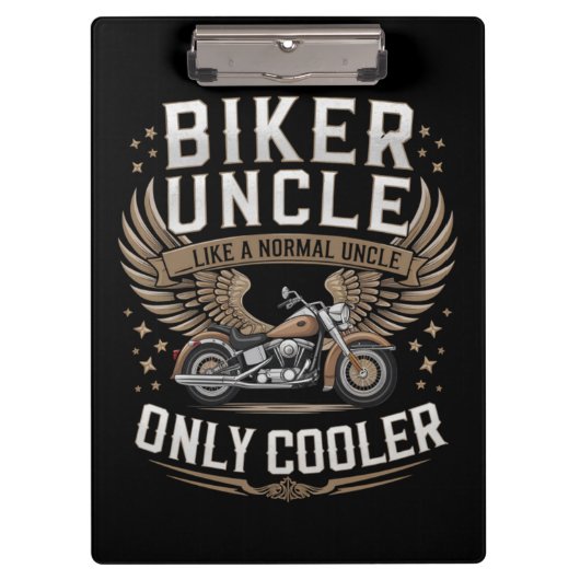 Biker Onkel Motorrad Vatertag Klemmbrett (Vorderseite)