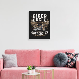 Biker Onkel Motorrad Vatertag Leinwanddruck
