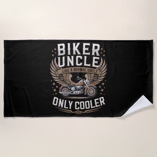 Biker Onkel Motorrad Vatertag Strandtuch (Vorderseite)