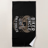 Biker Onkel Motorrad Vatertag Strandtuch (Vorderseite)