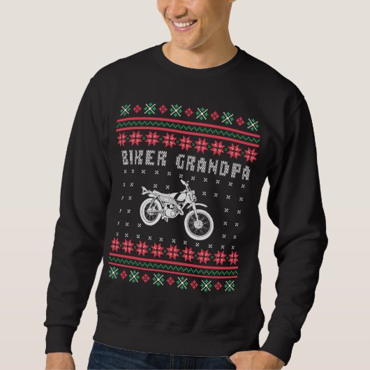 Biker Opa Motorrad Ugi Weihnachtssüßer Sweatshirt (Vorderseite)