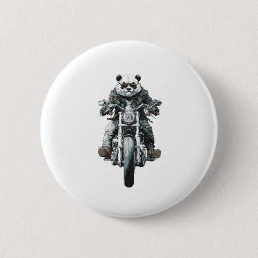 Biker Panda Button (Vorderseite)