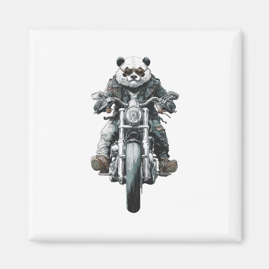 Biker Panda Magnet (Vorne)