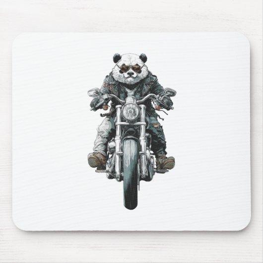 Biker Panda Mousepad (Vorne)