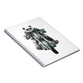 Biker Panda Notizblock (Rechte Seite)