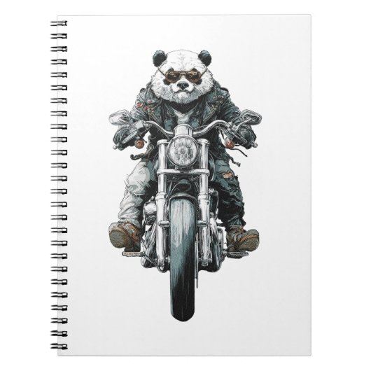 Biker Panda Notizblock (Vorderseite)
