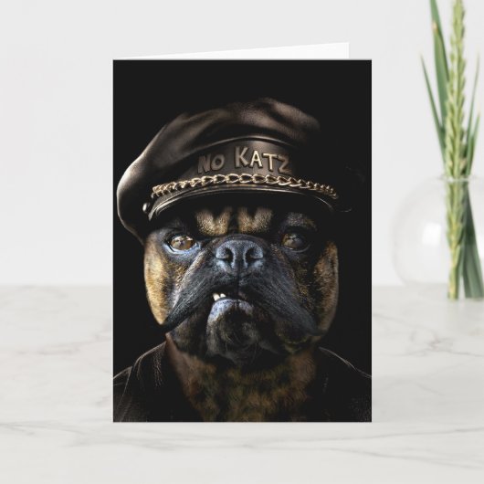 Biker Pug Karte (Vorderseite)