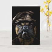 Biker Pug Karte (Gelbe Blume)